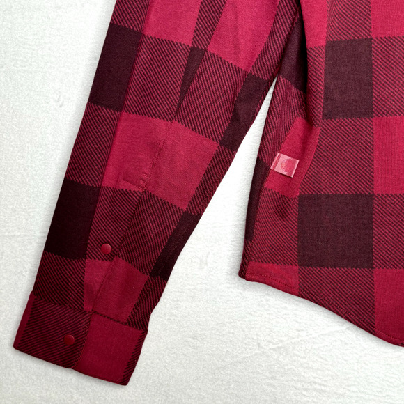 Lululemon Soft Knit Overshirt Check Plaid Pomegranate Red CHCP Men's Size Large - Picture 5 of 8